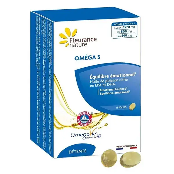 Fleurance Nature - Estresse - Ômega 3 - 60 cápsulas