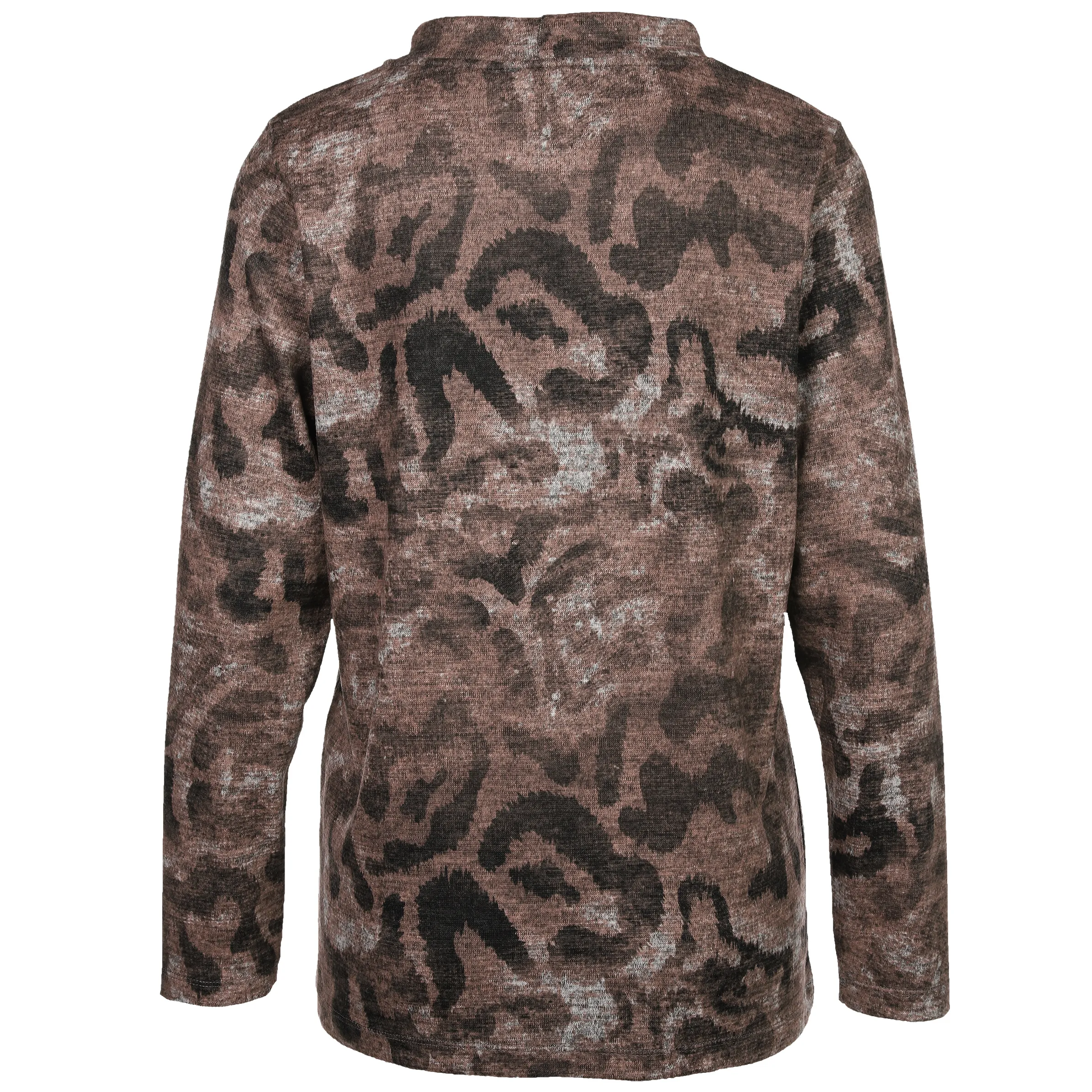 Damen Flauschshirt mit kleinem Stehkragen