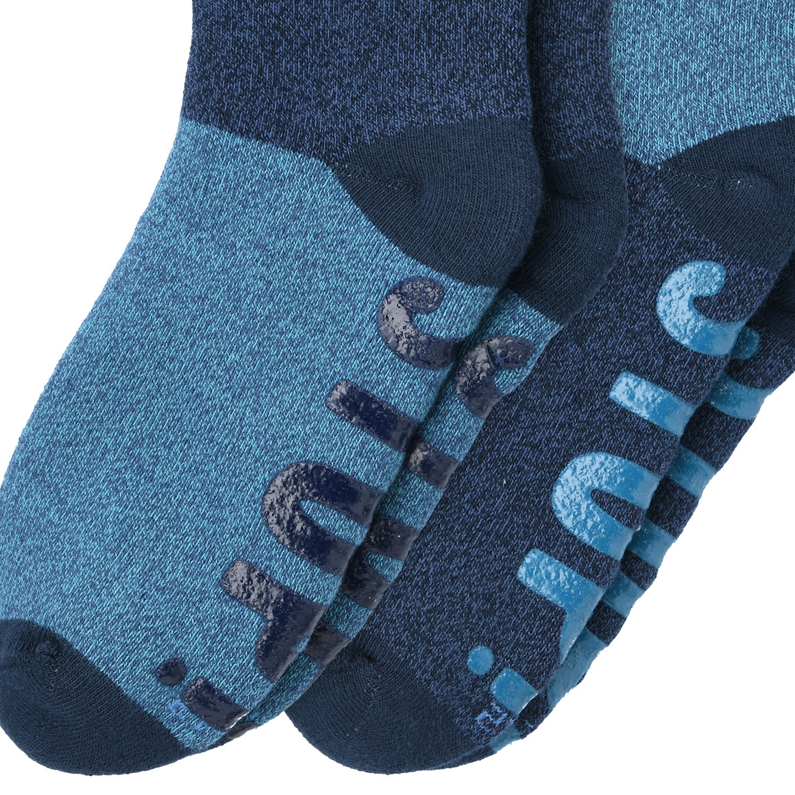 Topolino 2 Paar Jungen Stoppersocken mit Frottee blau / dunkelblau