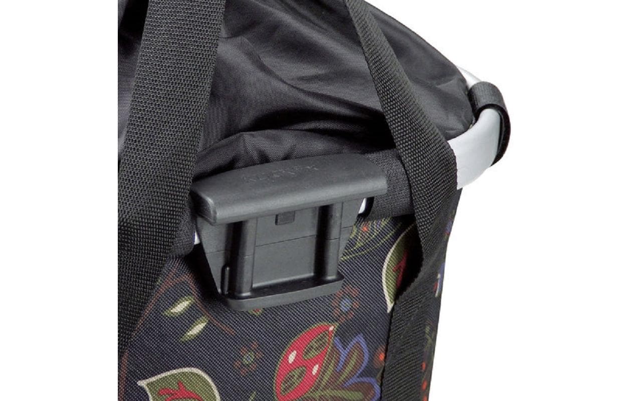 Lenkertasche Bikebasket Folklore schwarzTextilkorb mit KLICKfix Kupplung für Lenker Adapter System