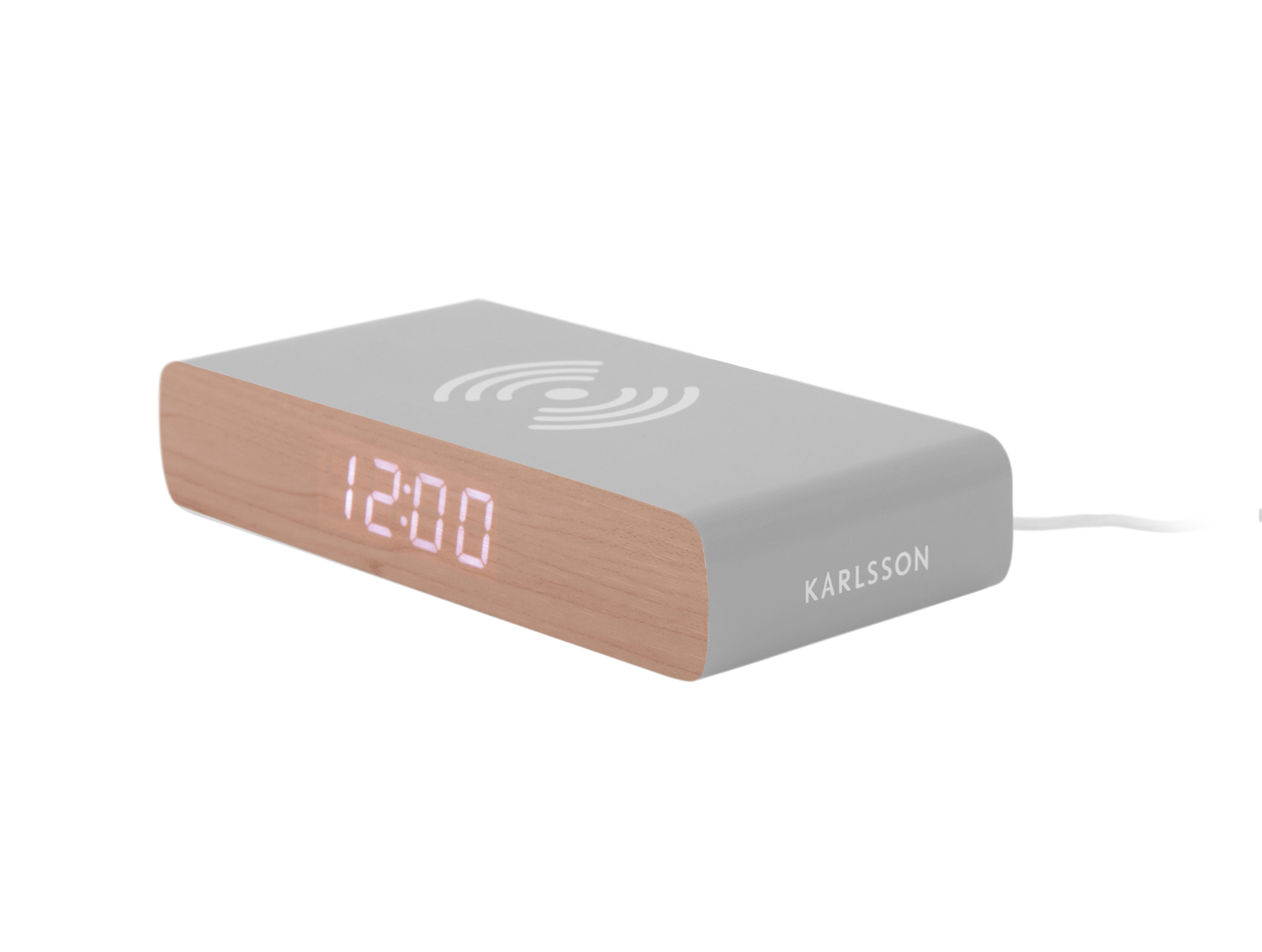 Wekker Retro Flat LED - Muisgrijs