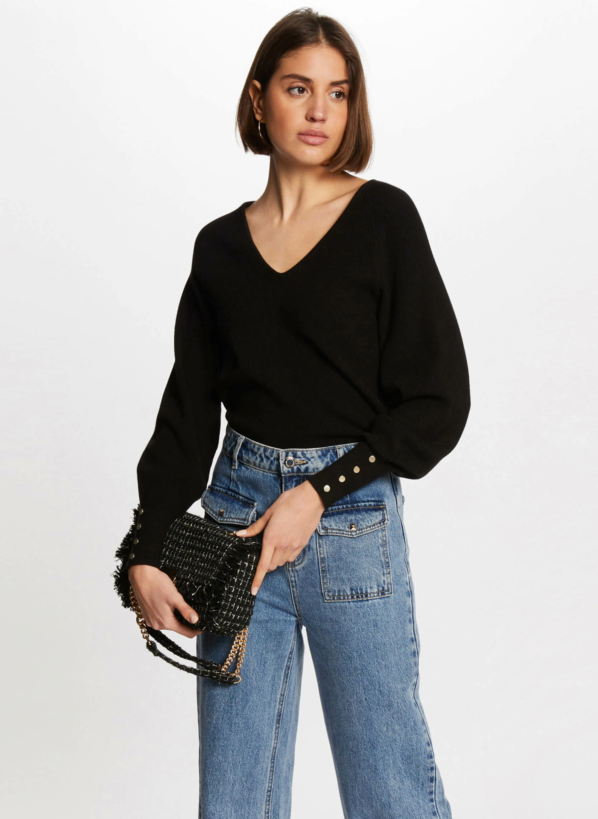 MPANDA - Pull droit en fine maille | Noir