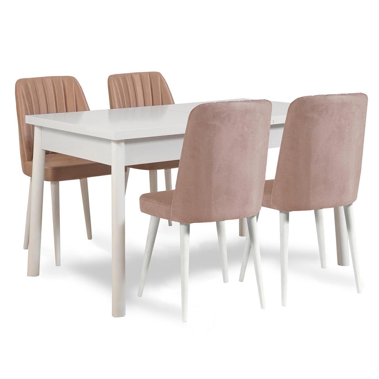 Homitis Ensemble Table + 4 Chaises Costa 0900 blanc/gris