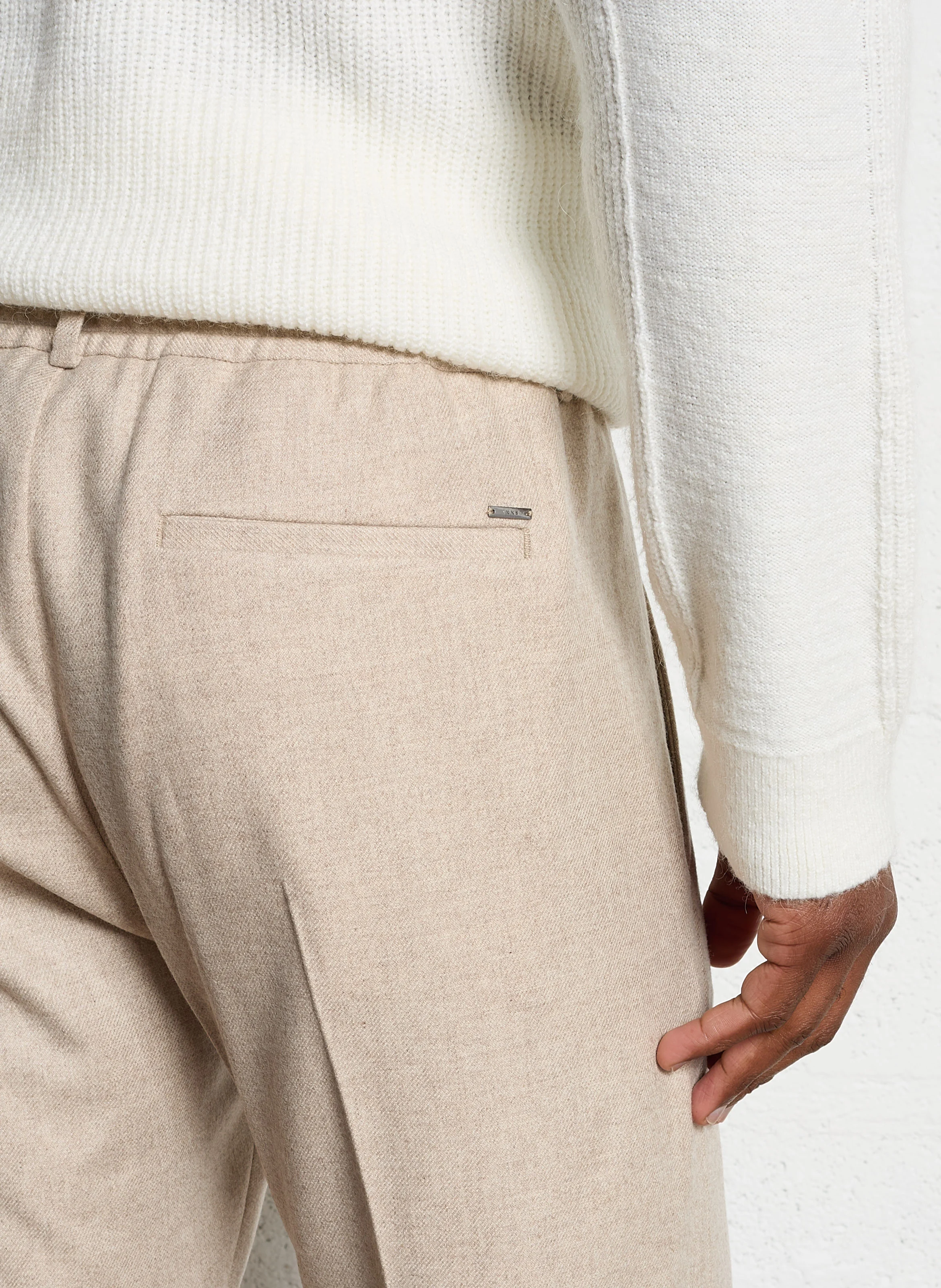 Pantalon droit| Beige