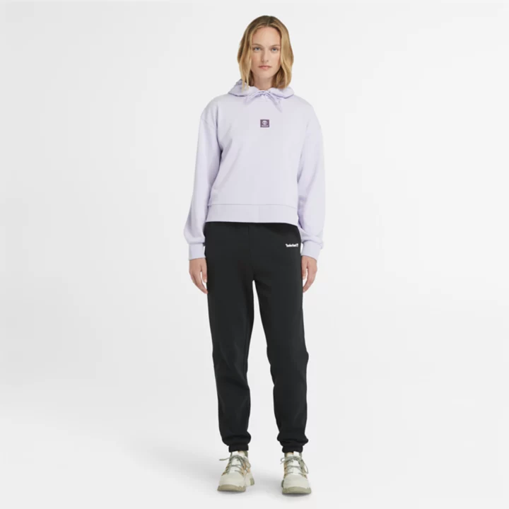 Sweat à capuche à envers bouclé pour femme en violet