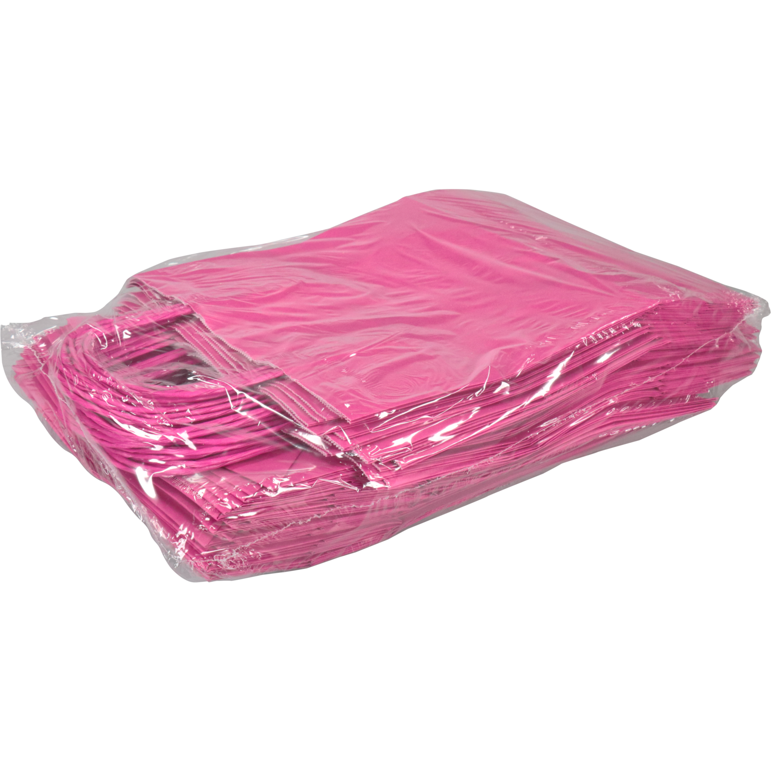 Tas, Kraftpapier, gedraaid papieren koord, 24x 11x33cm, draagtas, roze