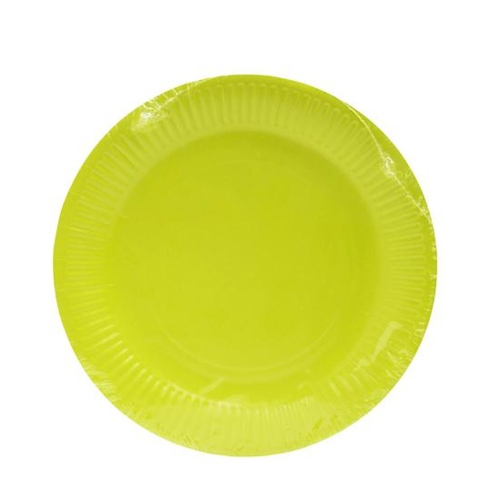 (20er Set) Ø23cm Pappteller Einweg Papier Teller Party Geschirr Tisch Deko (79213I) - Kiwigrün