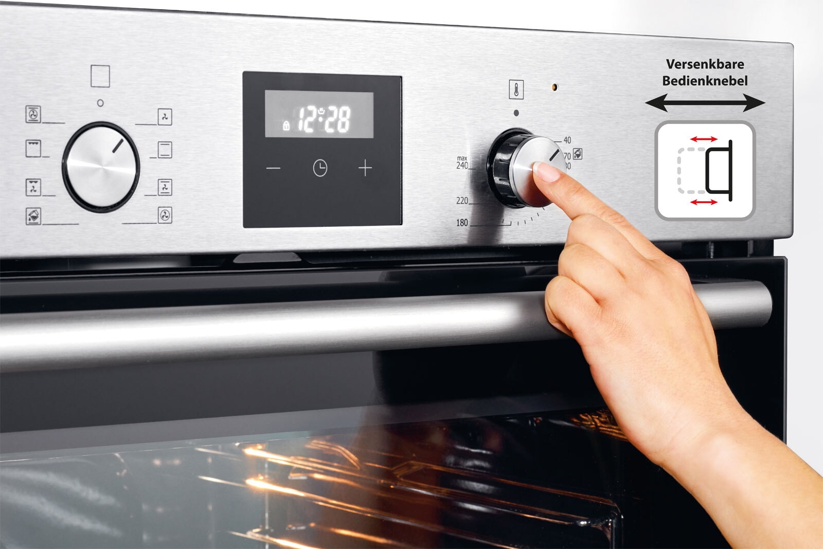 Einbaubackofen Bomann EBO 7906 IX Edelstahlfarbig