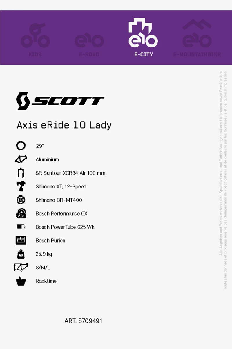 SCOTT Axis eRide 10 29 Damen E-Bike 2022