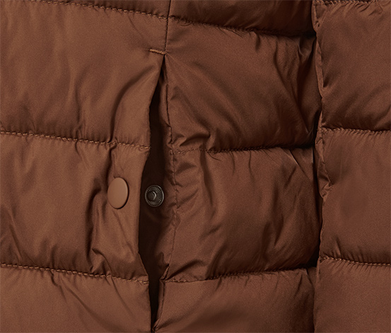Steppjacke mit Kapuze, cognac