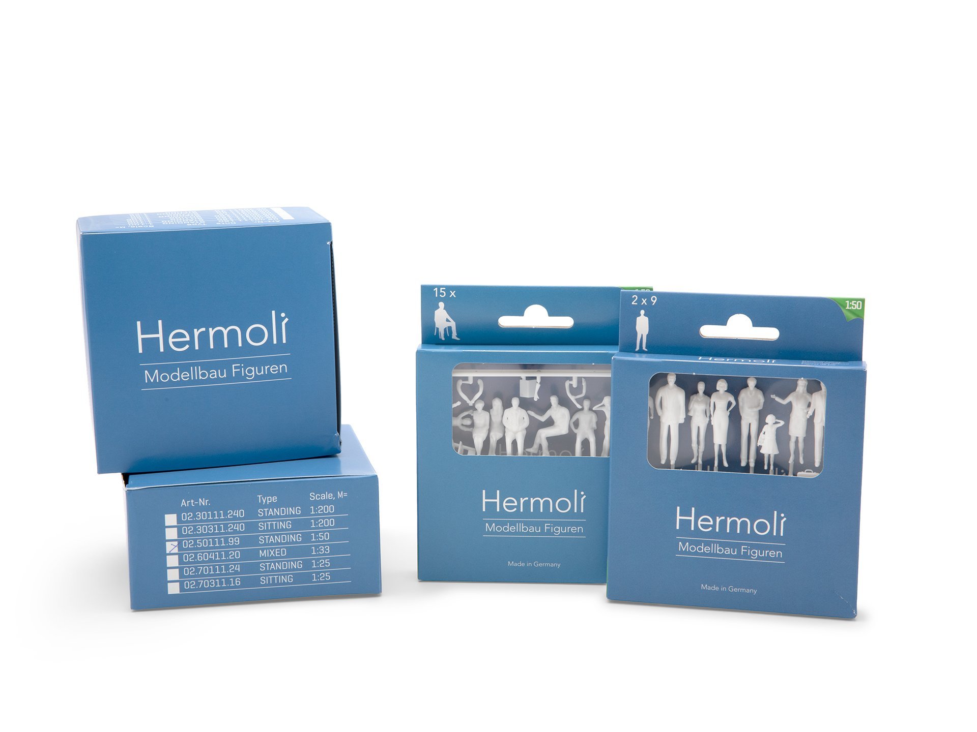 Hermoli Detail-Figuren, unbemalt, weiß, 1:50
