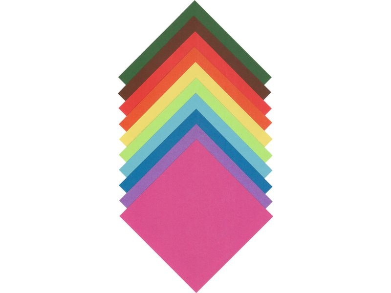 Folia Faltblätter Origami 15 x 15 cm, 70 g/m², Mehrfarbig Quadratische Origami Blätter