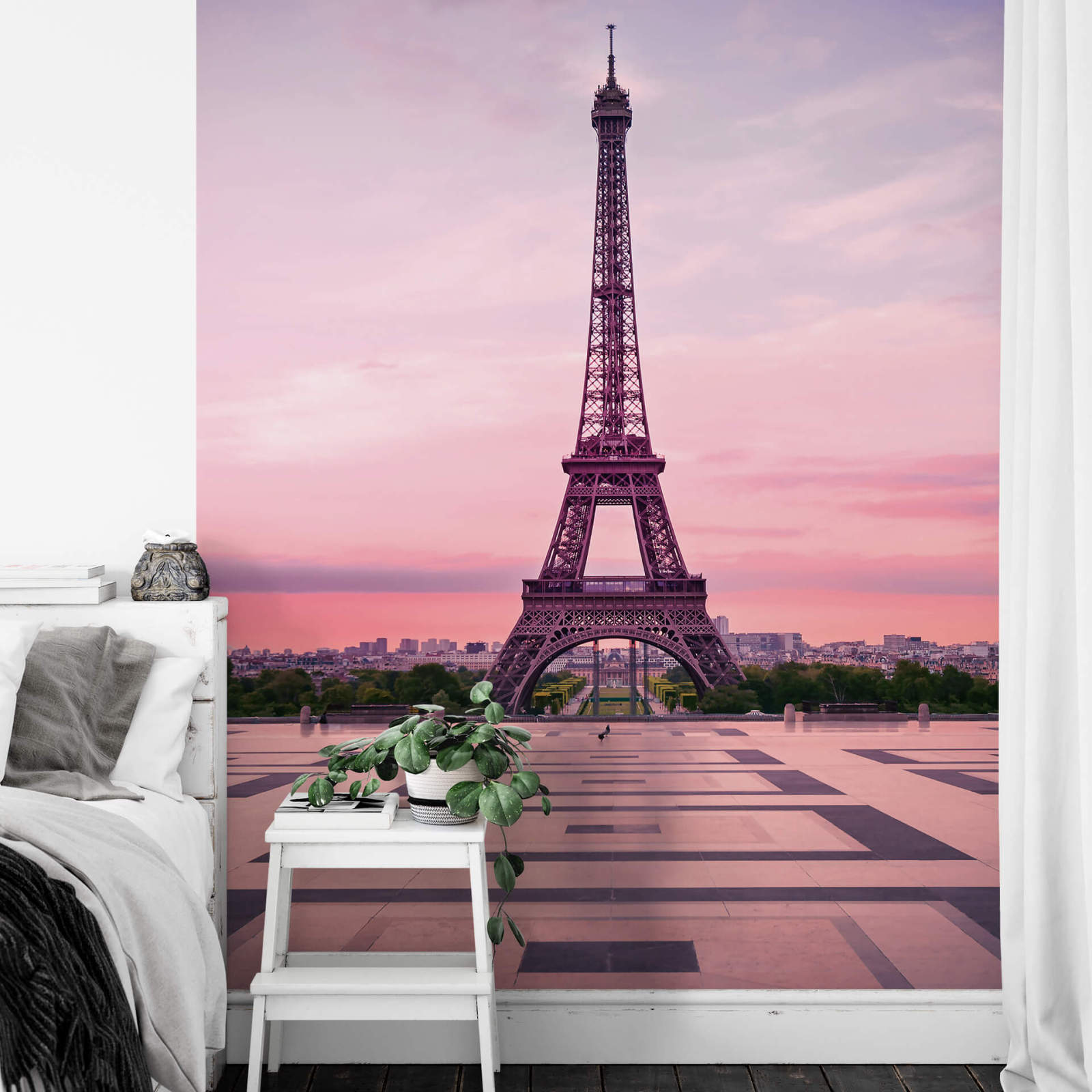 Fototapete DESIGNWALLS 2.0 - rosa-lila - Eiffelturm - 2,6 Meter