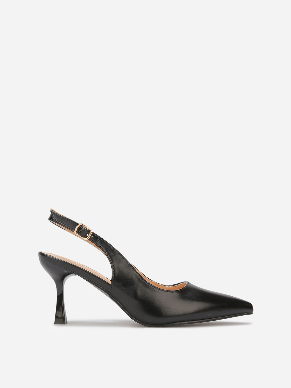 Escarpins slingback à talon bobine- Noir