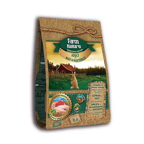 Ração Farm Nature Adulta para Cães, Sabor Carne Bovina