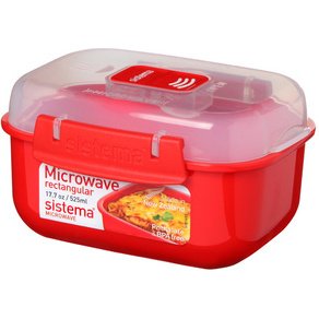 Boîte pour micro-ondes RECTANGULAR, 525 ml, rouge