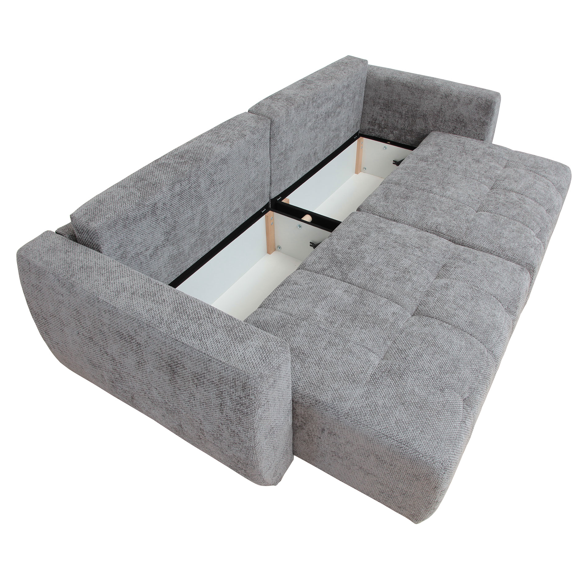 Big Sofa - grau - mit Staukasten und Liegefunktion - 245 cm