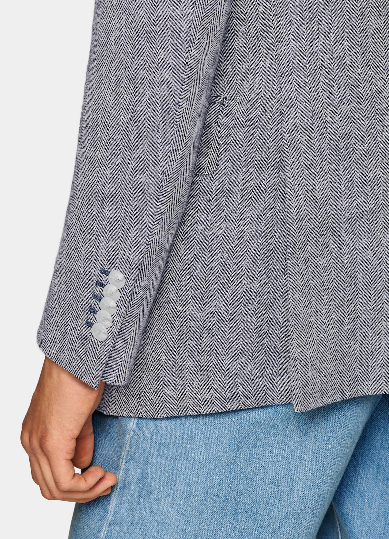 Blazer Milano coupe Tailored bleu marine à chevrons