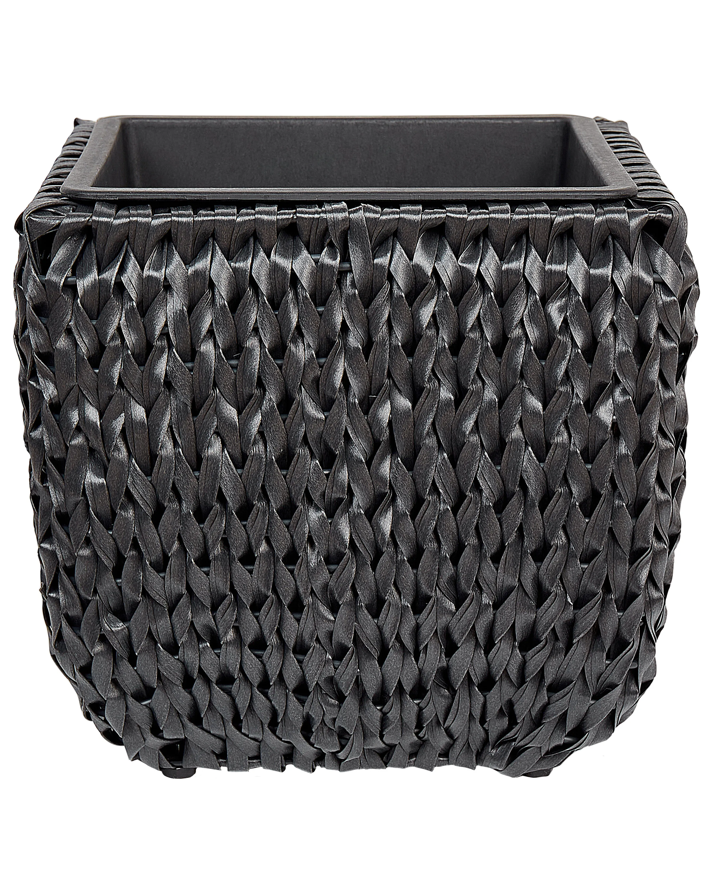 Set van 2 bloempotten BERBERIS PE rotan 34/45 cm Zwart