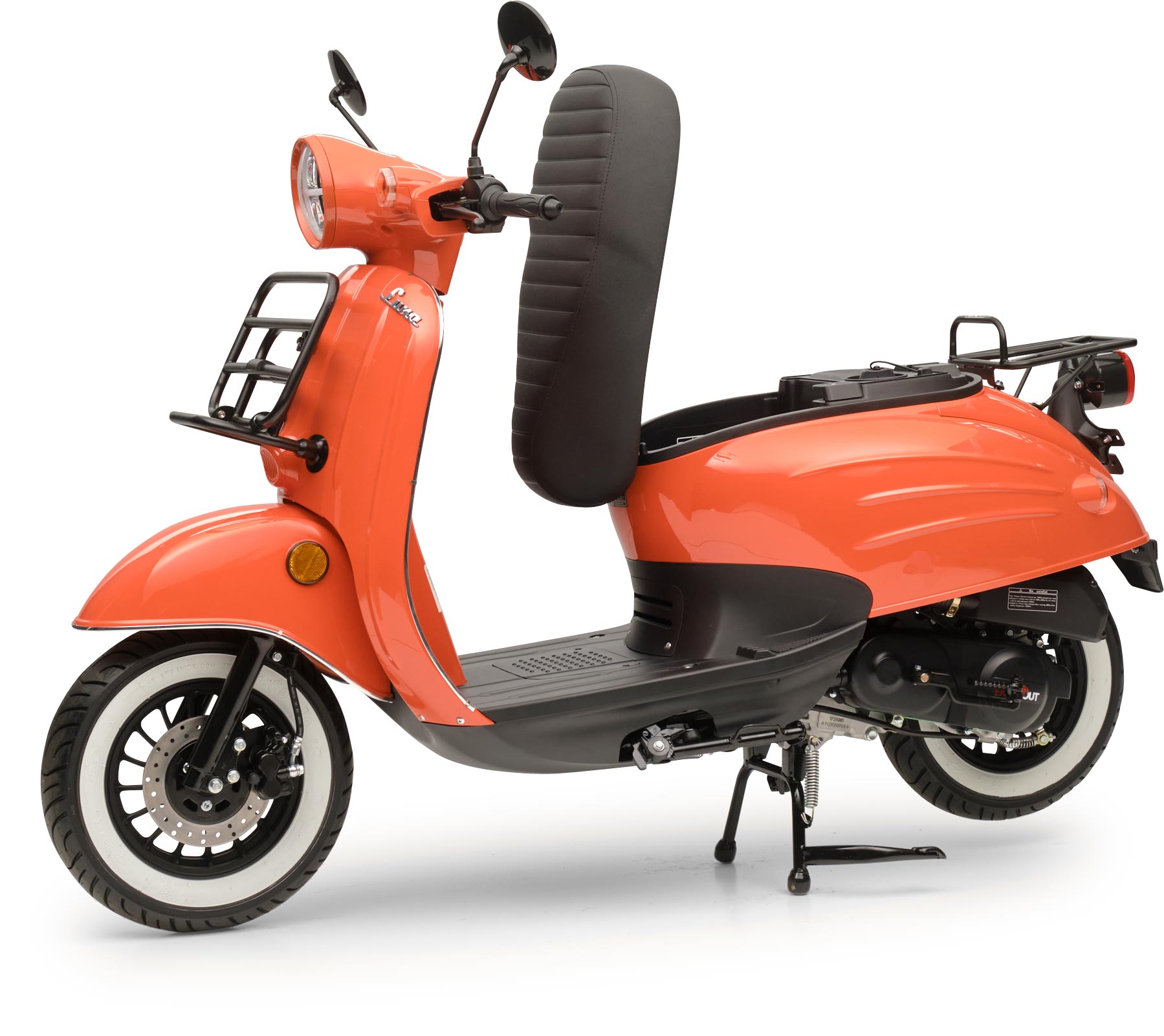 Motorroller Retro Luna Feuerrot 50ccm 45 kmh Moped Scooter