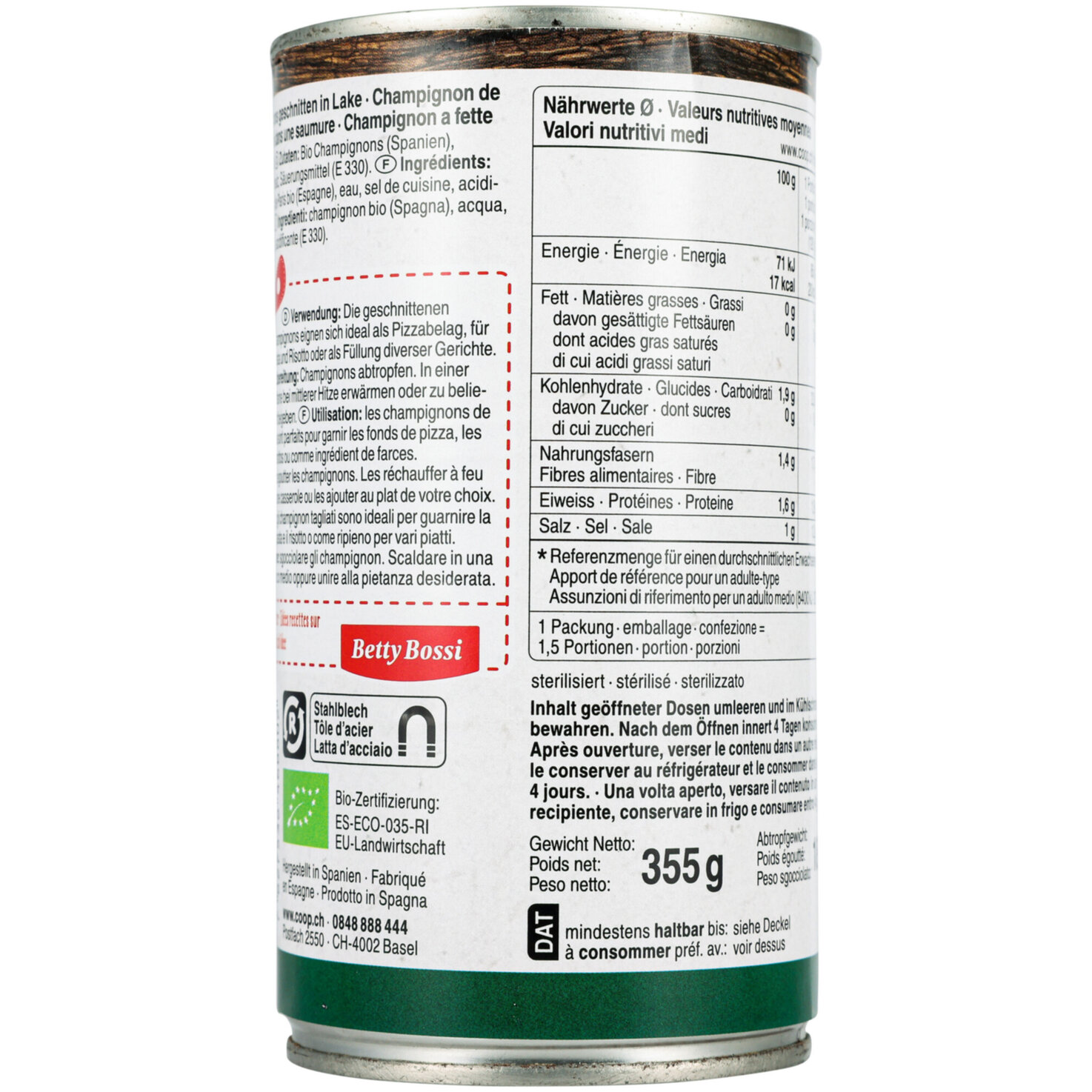 Naturaplanb Bio Champignons geschnitten