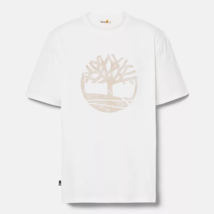 T-shirt à motif teint en pièce pour homme en blanc