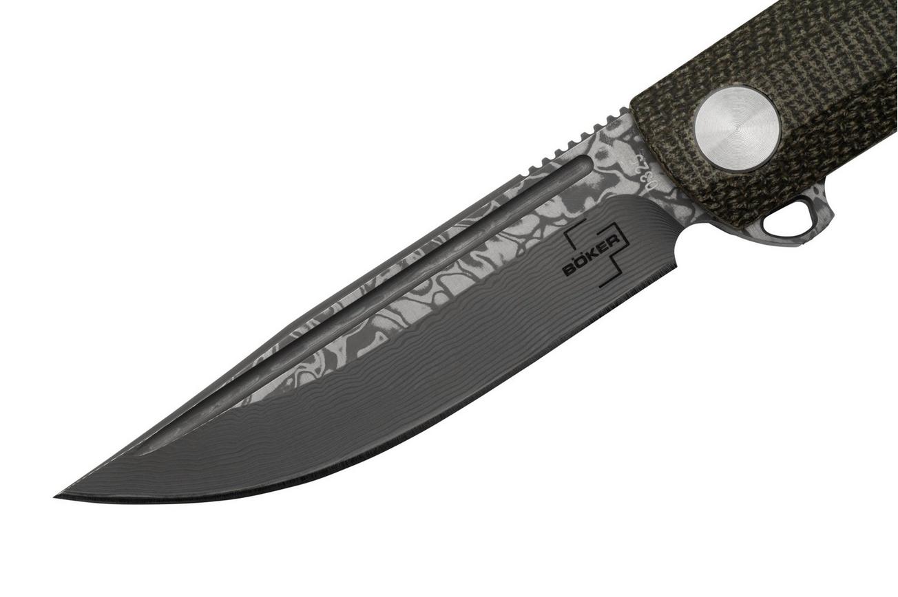 Böker Plus Cataclyst Damascus 01BO478DAM Green Micarta zakmes