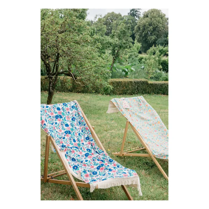 Louise Misha Serviette de plage Lana en coton bio | Bleu azur