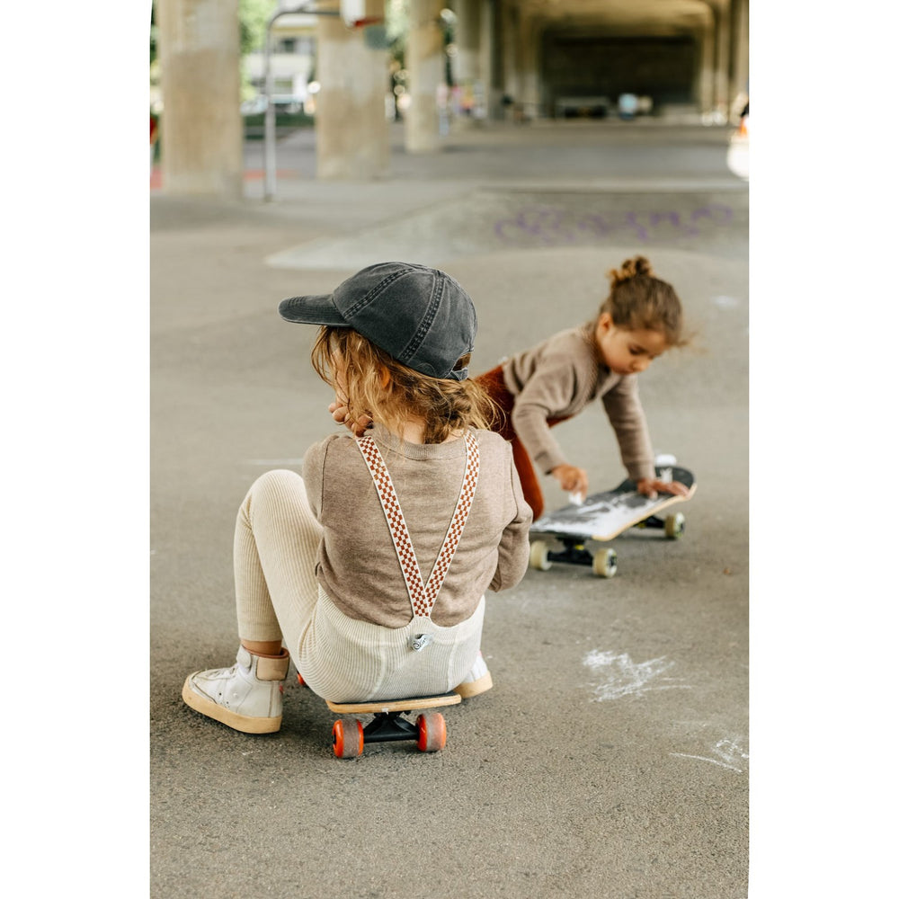 Køb Silly Silas Cream Blend Checked Footless Leggings
