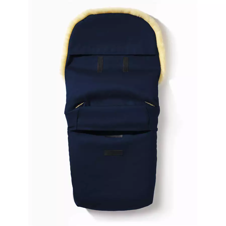 Hofbrucker Kinderwagen Lammfell Fußsack Polaris Hergestellt in Deutschland Navy Blue gesteppt