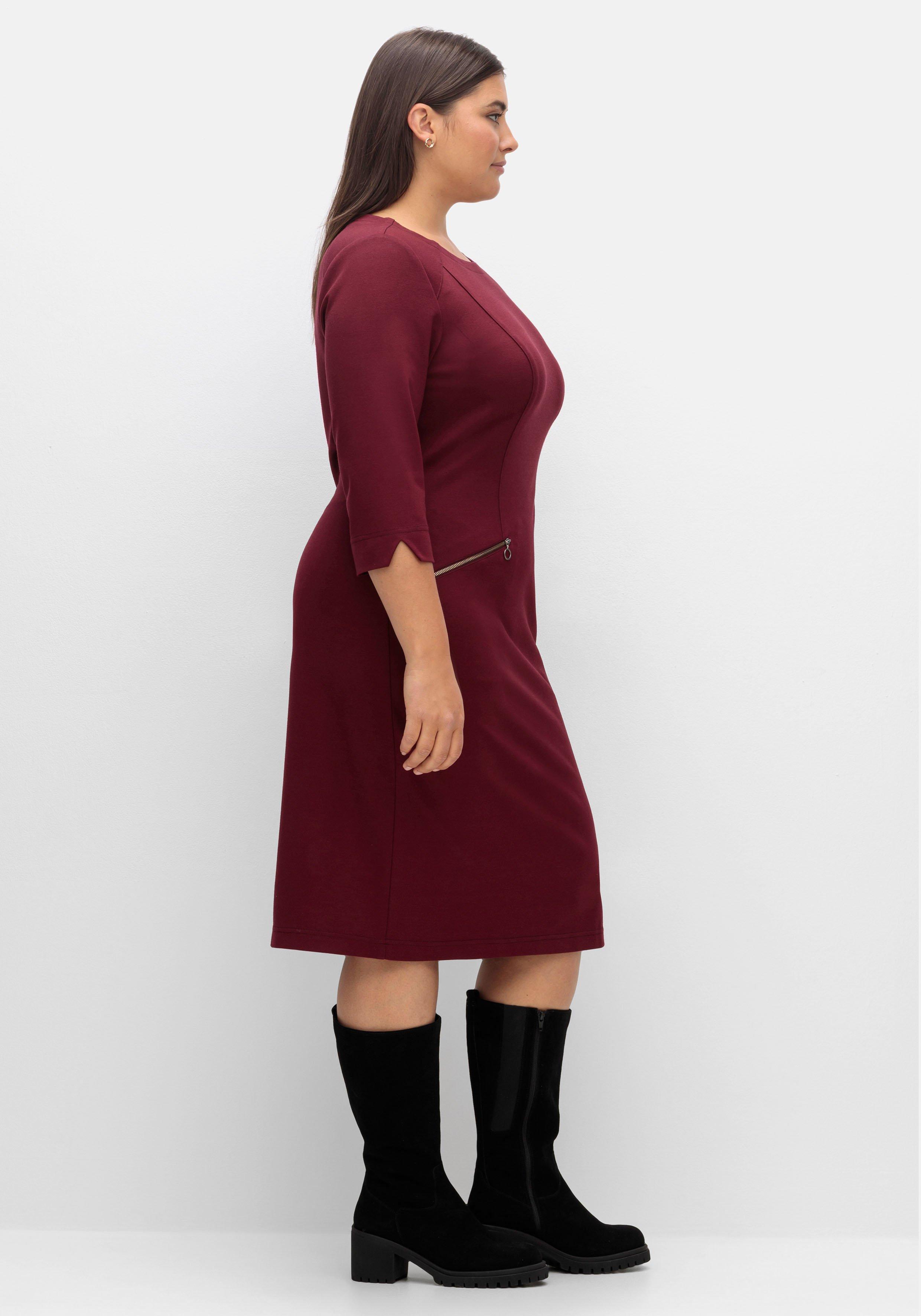Etuikleid mit 3/4-Arm, im Materialmix