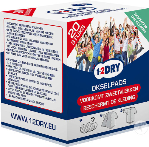 1-2Dry Stop Auréoles Patchs Aisselle Medium Blanc 20 Pièces