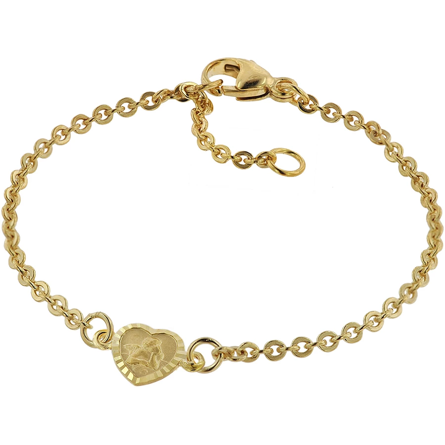 trendor Armband für Babys 333 Gold8 Kt mit Engel-Plakette 14 cm gold