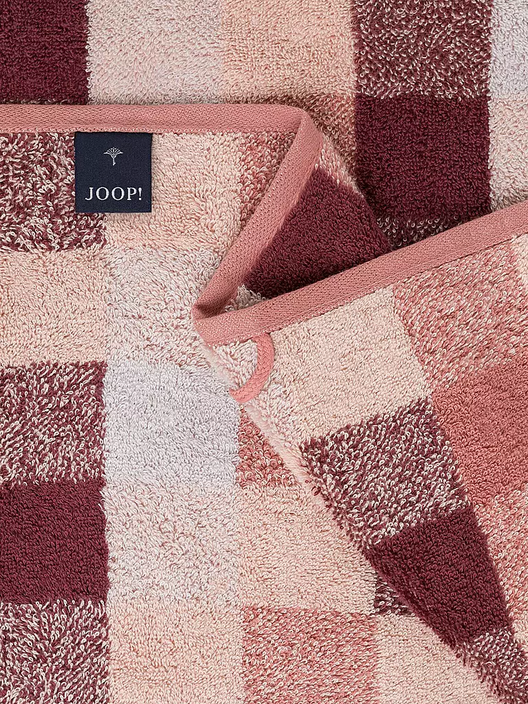 JOOP Duschtuch VIBE KARO 80x150cm Puder koralle
