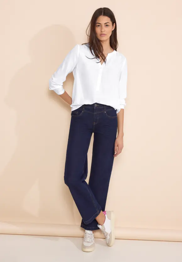 Basic Bluse in Unifarbe - White
