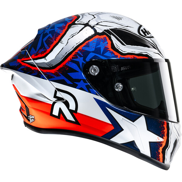 HJC - Casque RPHA 1 Garrett Gerloff Replica 2024 MC21 / Blanc / Bleu / Rouge