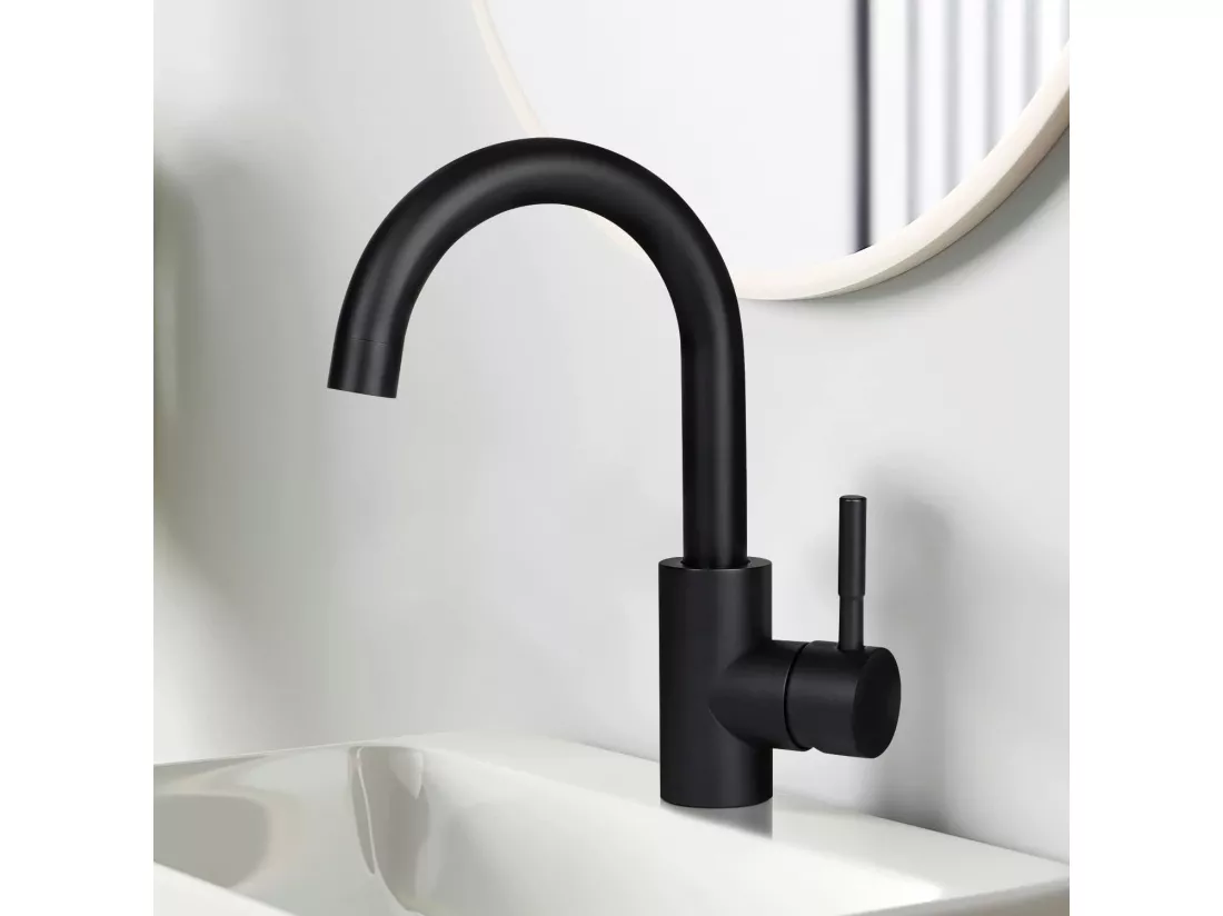 NETTLIFE robinet de cuisine robinet de lavabo de salle de bains robinet de salle de bains en acier inoxydable haute pression