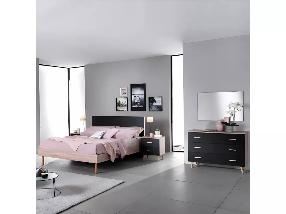 MAELYS - Miroir Rectangulaire 60x90cm Noir