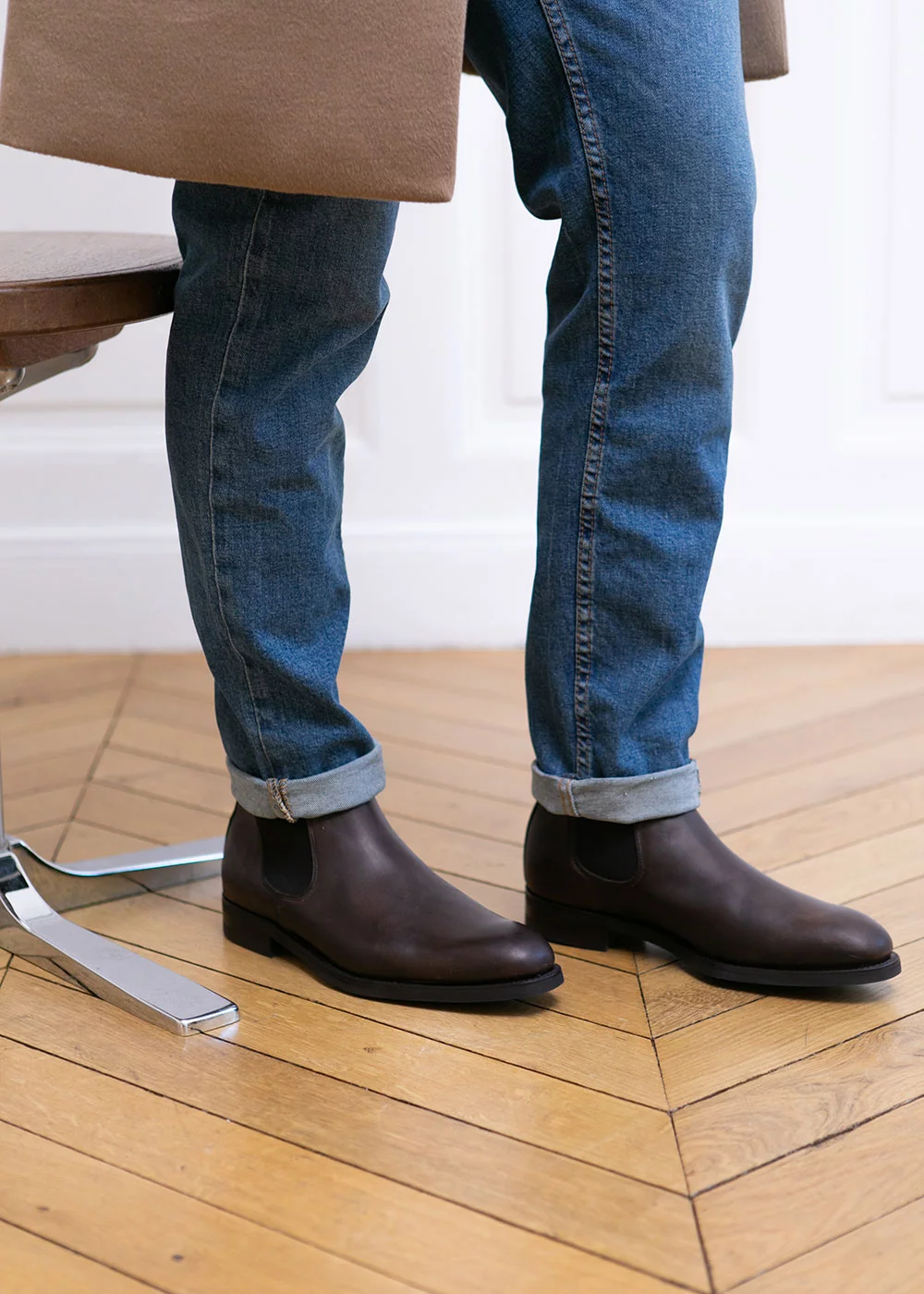 CHELSEA BOOTS UPAVON II R CUIR HUILÉ MARRON FONCÉ