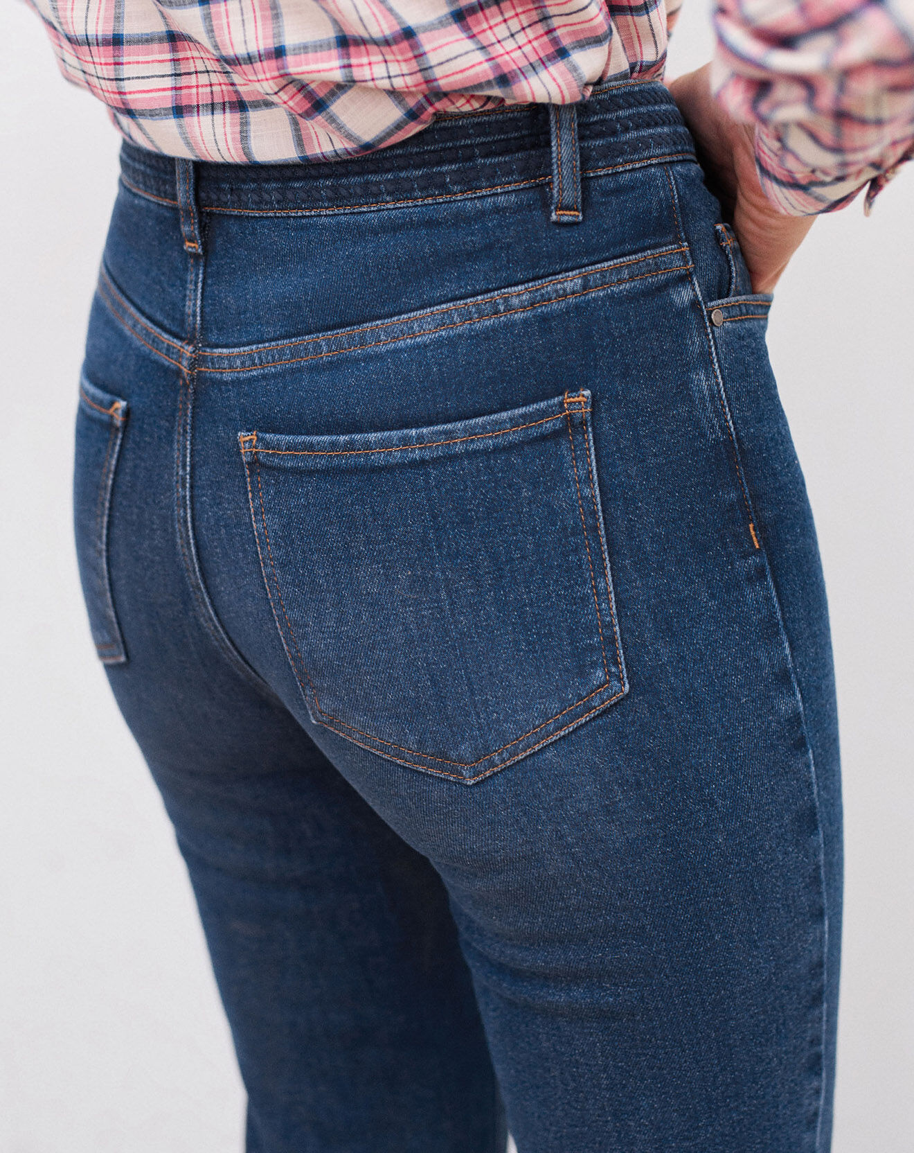 Caroll Jean droit en Coton Bio Austin denim moyen