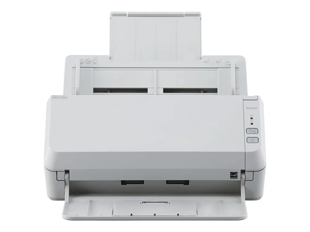 Ricoh SP-1130N - Dokumentscanner - Dual CIS - Duplex - 216 x 355.6 mm - 600 dpi x 600 dpi - op til 30 ppm (mono) / op til 30 ppm (farve) - ADF (50 ark) - op til 4500 scanninger pr. dag - Gigabit LAN, USB 3.2 Gen 1x1