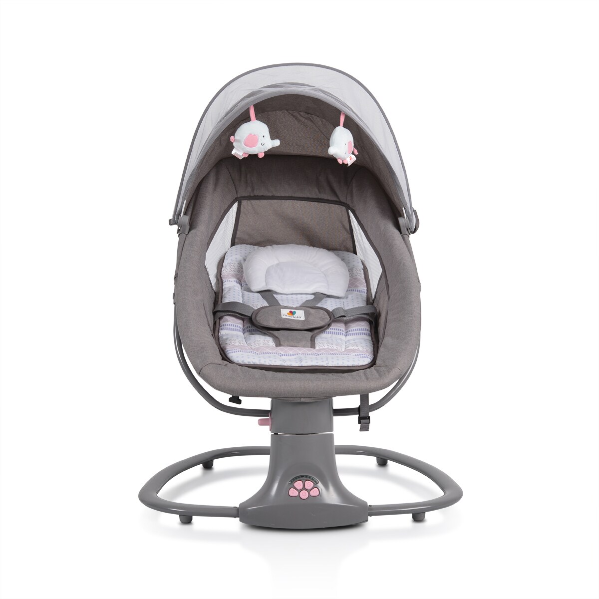 Moni Babywippe Axel 3 in 1 Schaukelfunktion Stubenwagen, Fernbedienung, Melodien pink