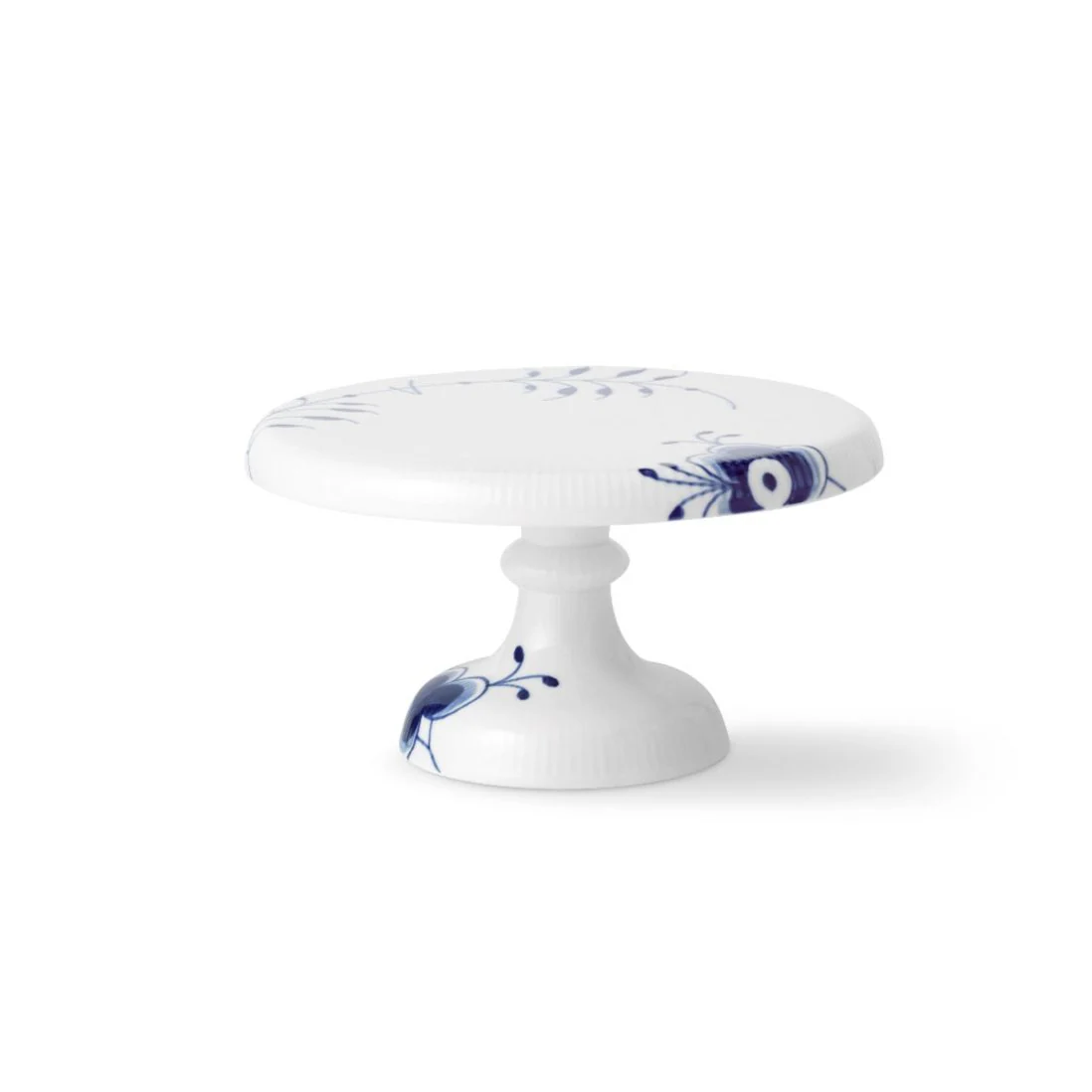 Royal Copenhagen  Blå Mega riflet fad på fod - 23 cm.