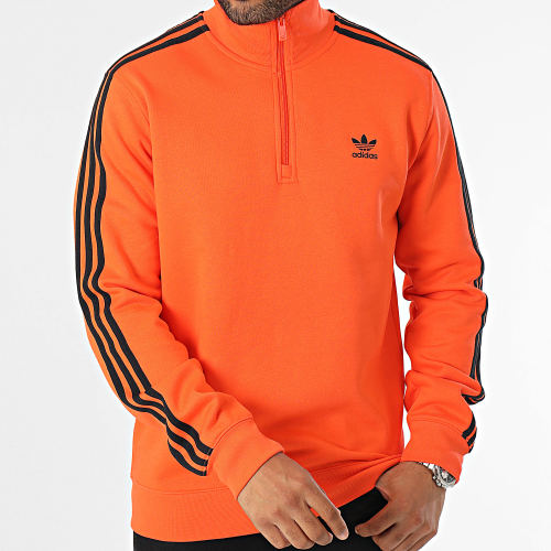 Sweat Col Zippé 3 Stripes II5775 Orange