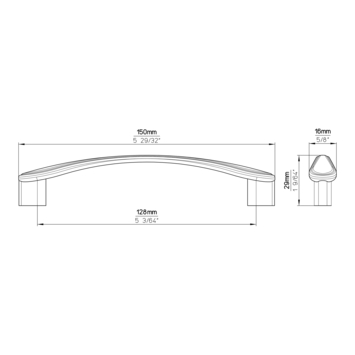 Greep Xenia rvs look 150mm