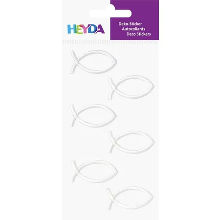 Heyda Textilsticker Fische, weiß