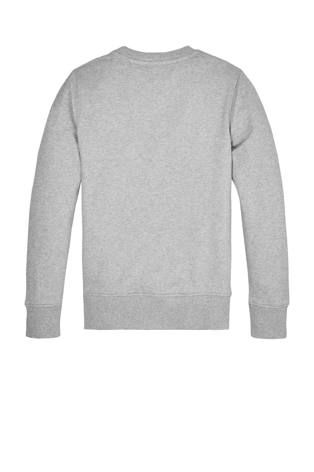 Tommy Hilfiger unisex sweater met logo lichtgrijs