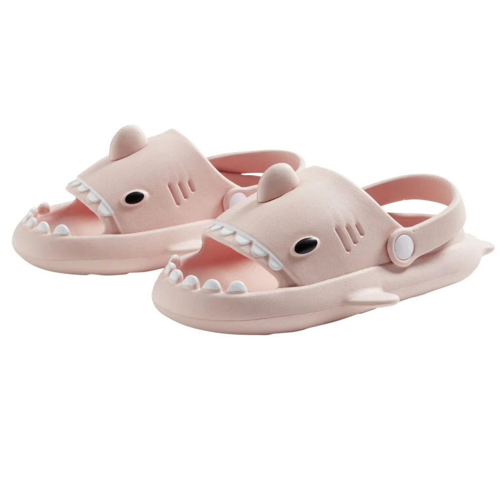 Chaussons requin enfant caoutchouc gris et rose 32/33