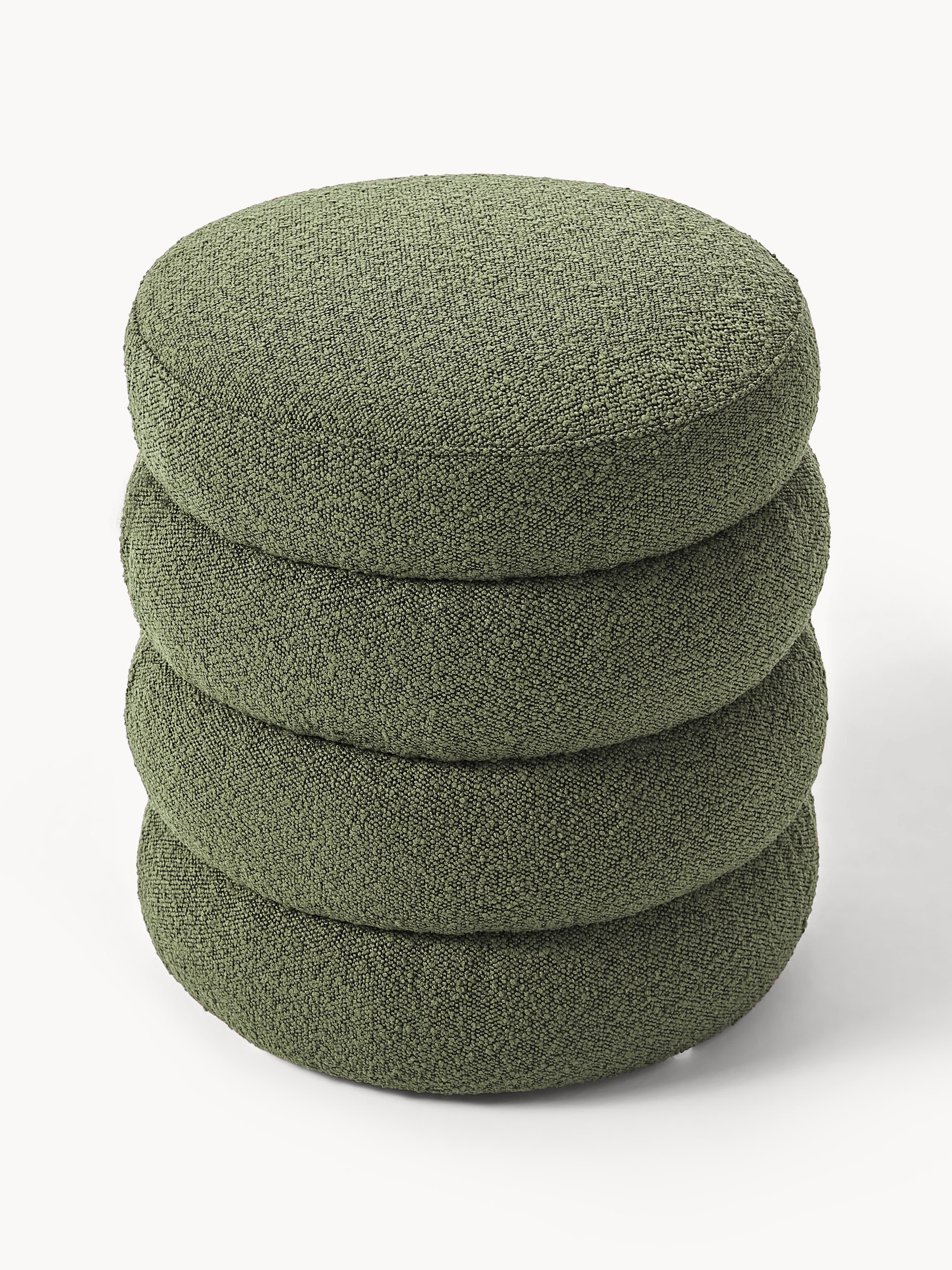 Bouclé gestoffeerde poef Alto
