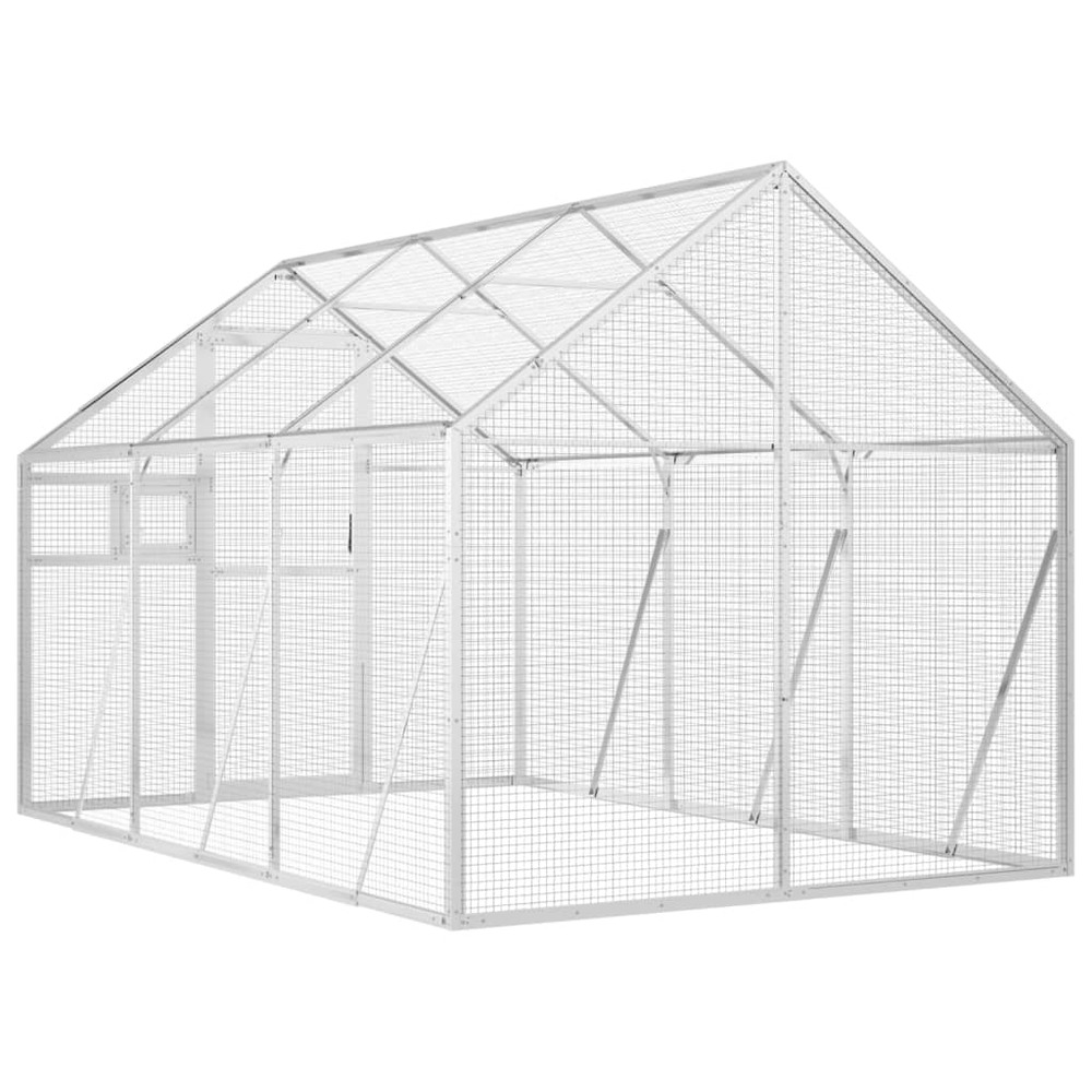 Volière argenté 1,79x3x1,85 m aluminium